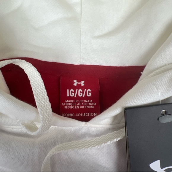 Under Armour Iconic Collection Univesity Of Wisconsin Bagders Bucky Hoodie. Sz L - Picture 6 of 8